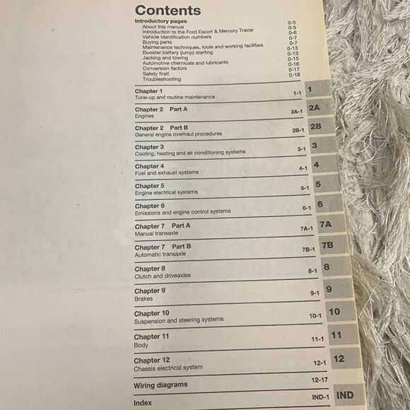 Haynes Repair Manual Ford Escort & Mercury Tracer All Models 1991-2000 - Picture 11 of 13